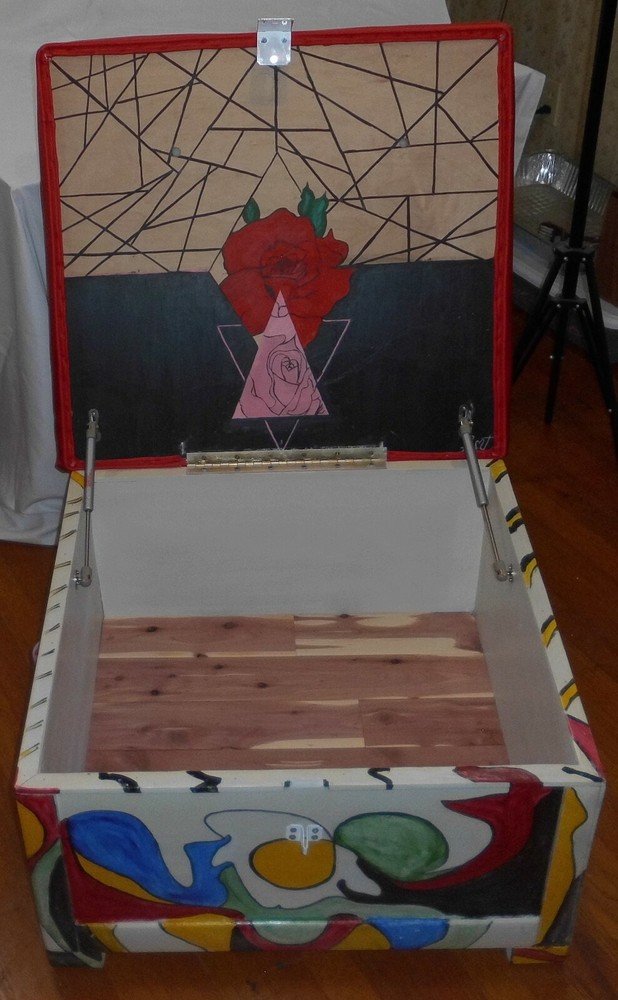 Happy Ottoman/ Storage Box ( Primitive)