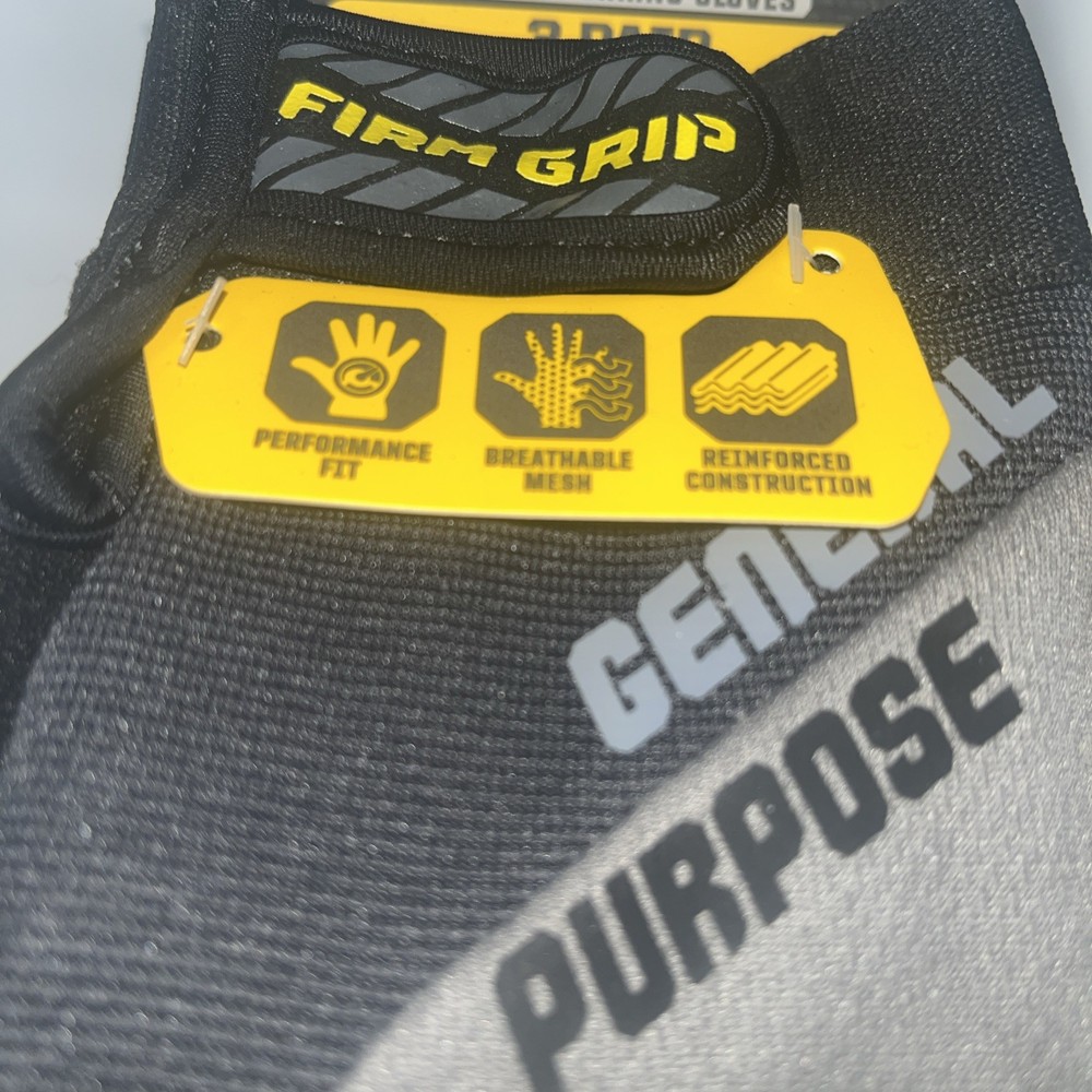 Firm Grip Tough Working Gloves, Touch Screech, 3-Pair Pack, X-Large