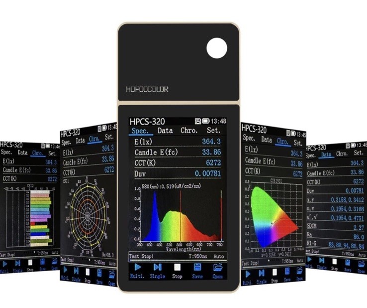 HPCS-320 PORTABLE ILLUMINANCE LIGHT METER ANALYZER LUXMETER SPECTROMETER TOUCH