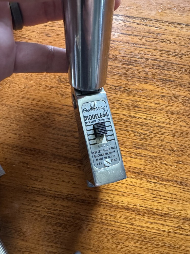 Pair Vintage EV Model 664 Dynamic Microphone Electrovoice Tested Working Deco