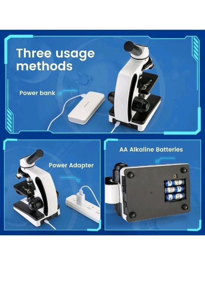 Sedumic Monocular Microscope 40X-2000X Student Science Kit Phone Adapter Set