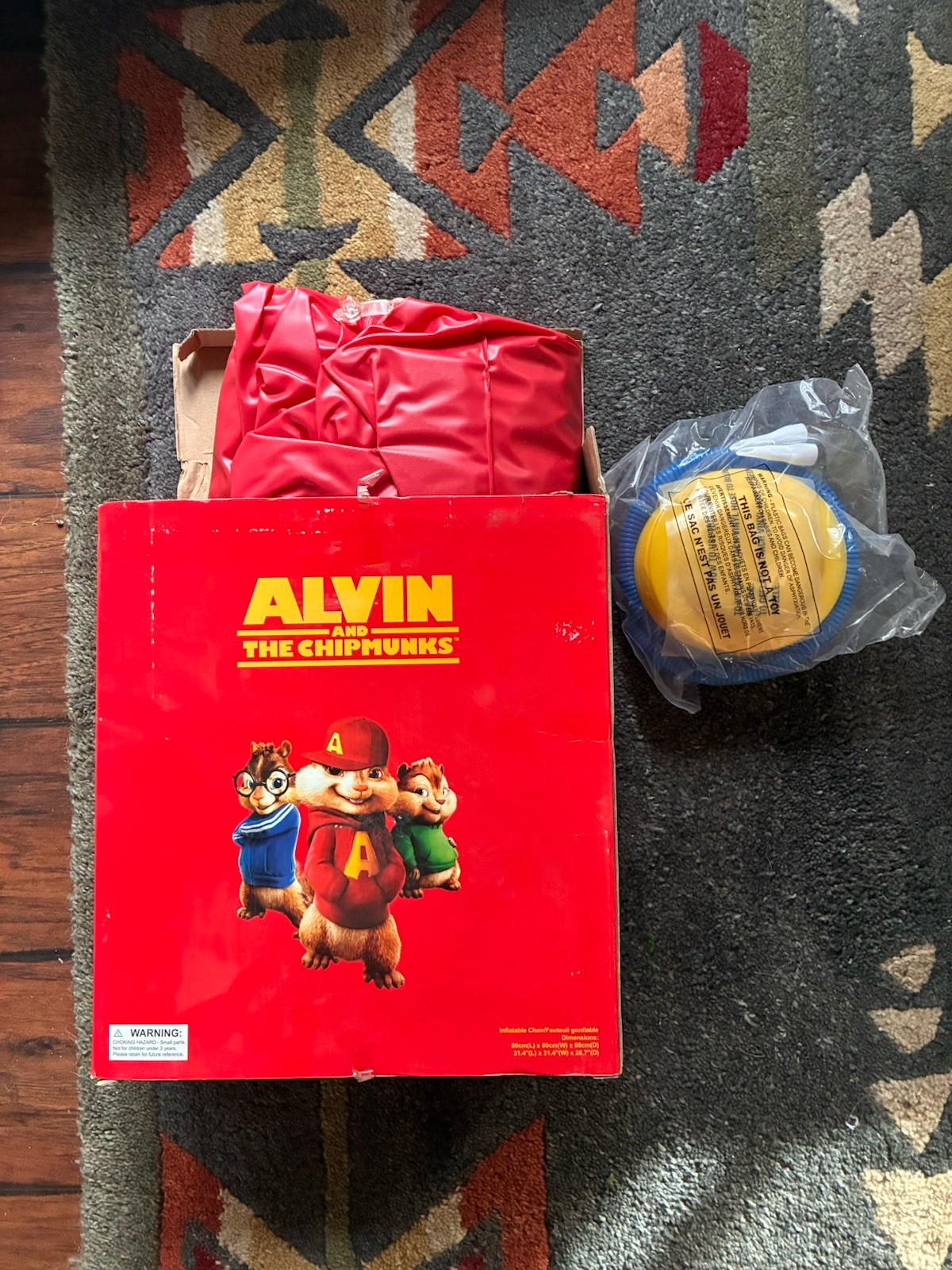 Alvin and the Chipmunks Inflatable Chair movie fox w/ pump promotional prop box