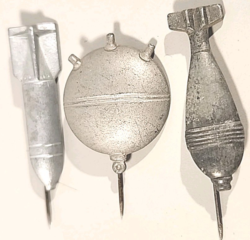 X7 German WW 2 Stickpins / Tinnies