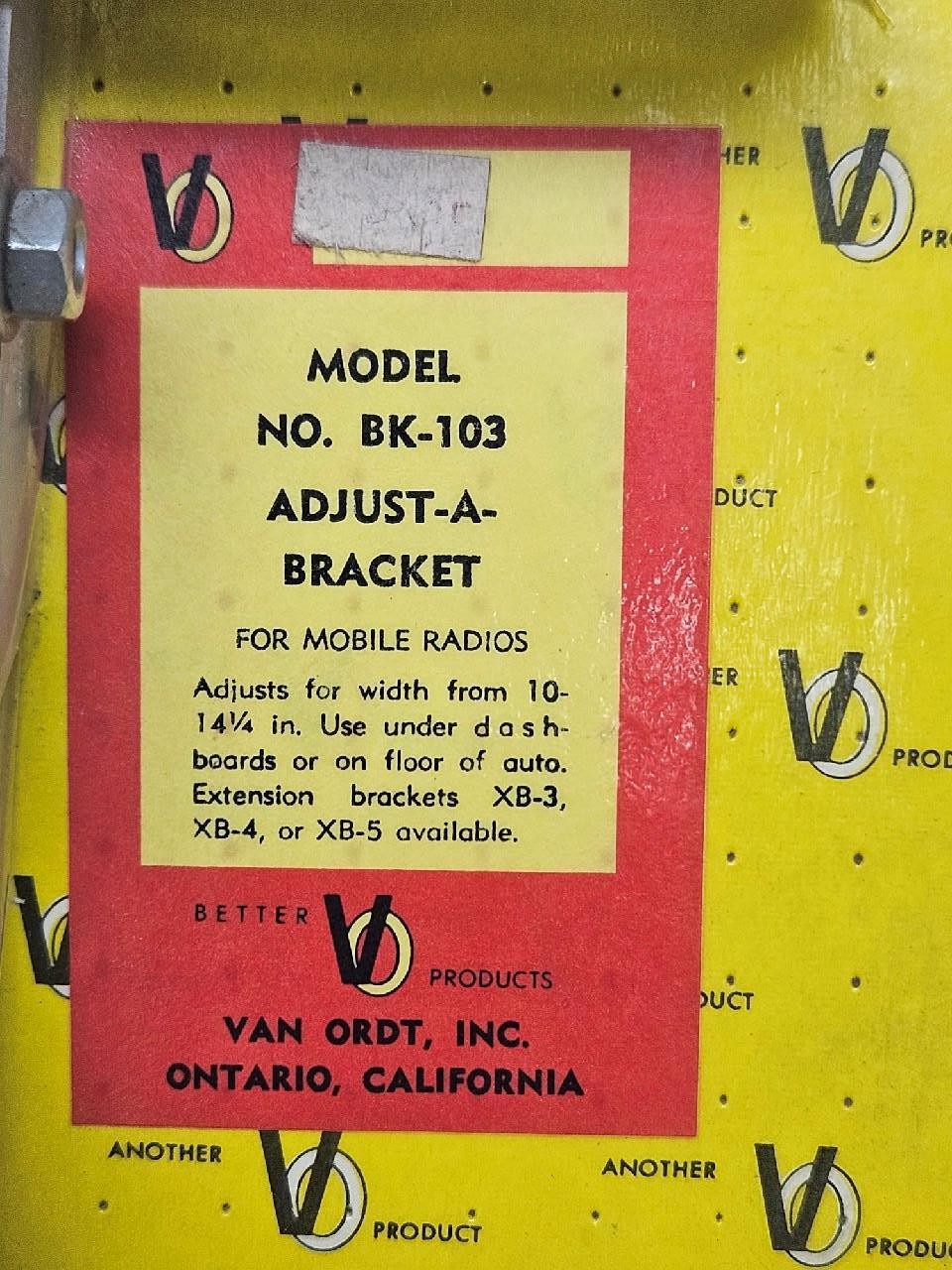 Under Dash Radio Equipment Mounting Bracket, Adjustable 10 - 14.5 inch, USA Made