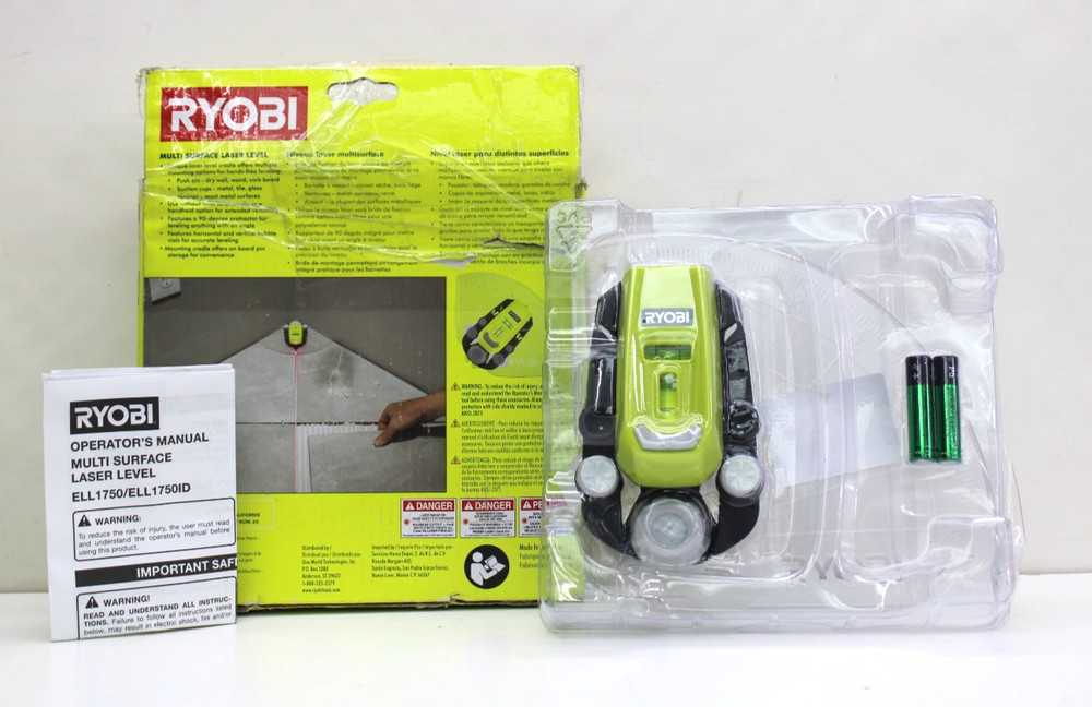 Ryobi Multi Surface Laser Level - ELL1750 20 ft. laser range Open Box
