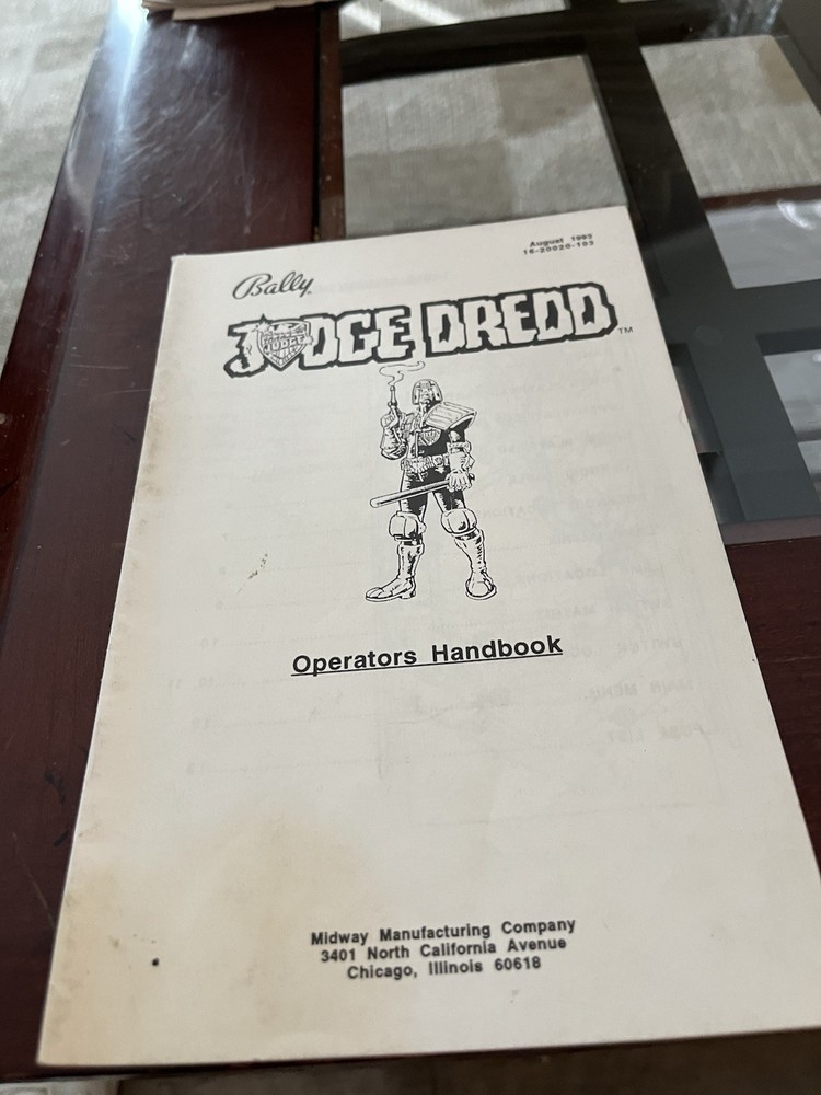 Judge Dredd Pinball Operator Handbook