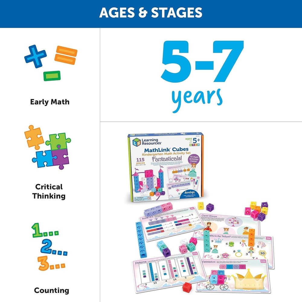 MathLink Cubes Kindergarten Math Activity Set: Fantasticals!