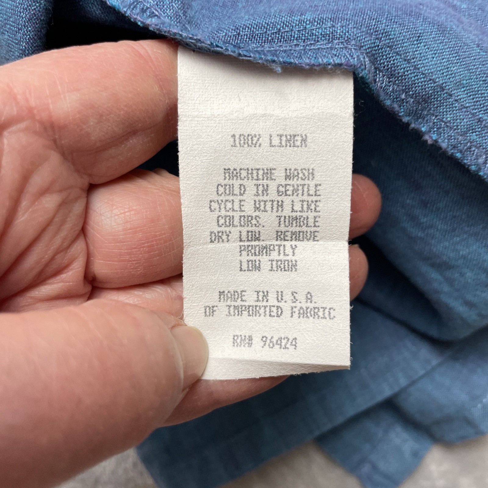 Vintage Timbuktu Station Womens 100% Linen Skirt 1/M Blue Pockets Pull On Maxi