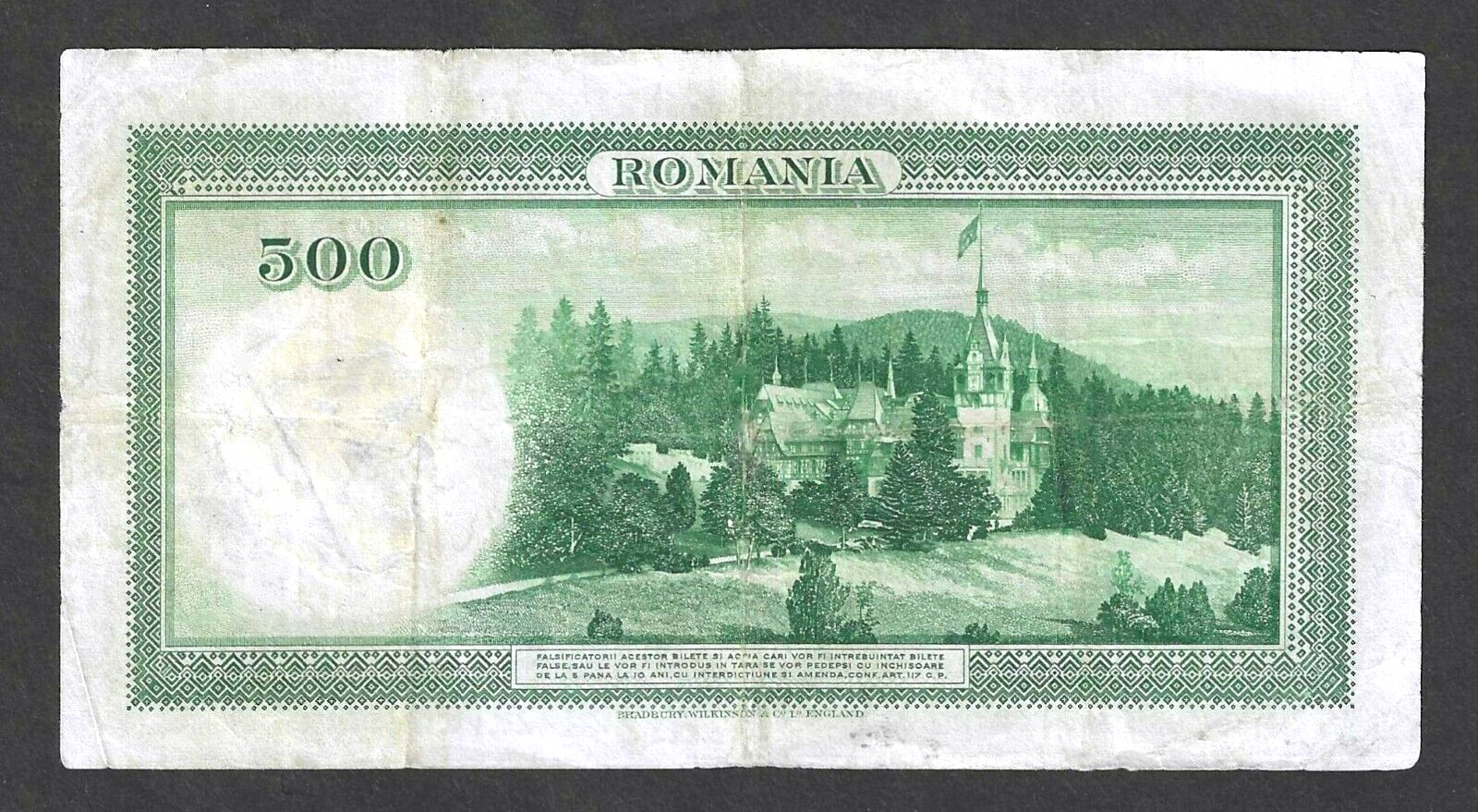 1934 ROMANIA 500 LEI ~ P-44 ~ KING CAROL II PORTRAIT ~ SCARCE TYPE