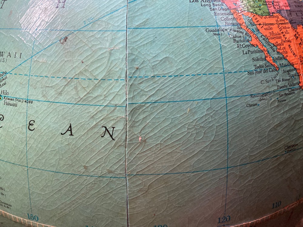 Vintage 1956 Replogle 12 inch Reference Globe with Metal Base