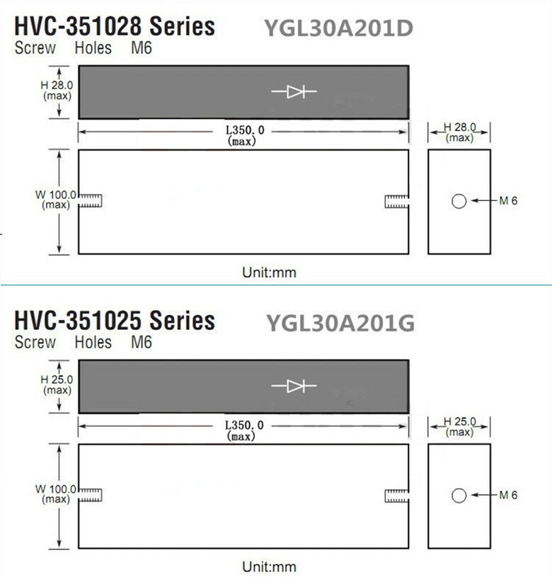 High frequency rectifier silicon stack YGL30A201G high voltage diode 3A 200KV