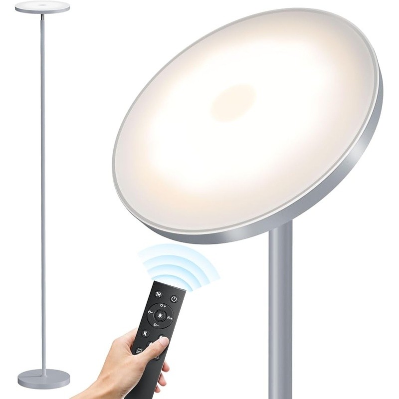 Dimmable LED Floor Lamp Remote Control 3000LM Energy Saving Rotatable Head New