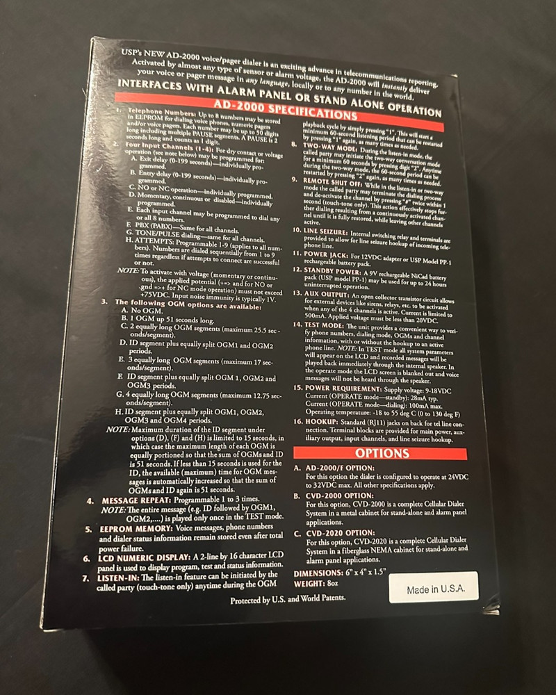Automatic Voice Dialer, 4-Channel Voice Message Dialer (AD2000)