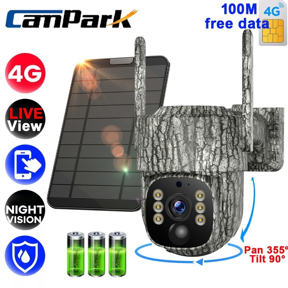 4G LTE Trail Camera Live View Hunting Solar Powered Cellular Security Cam SIM🔥