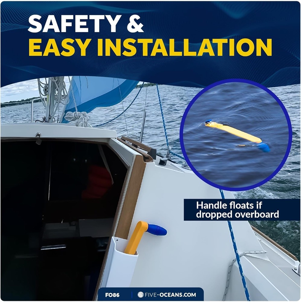 High Visibility 8" Sailboat Winch Handle - Lightweight & Reliable Performance