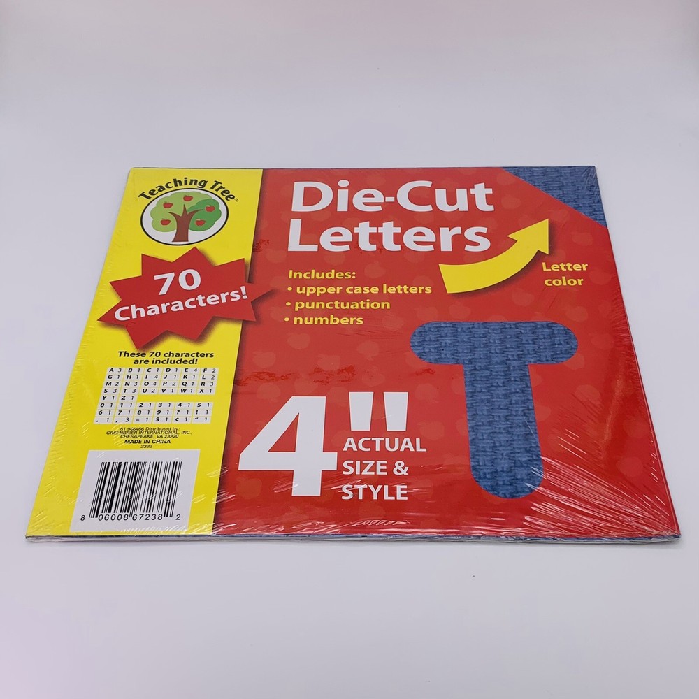 Teaching Tree 4” Die Cut Letters Punctuation Numbers 70 Characters Light Blue