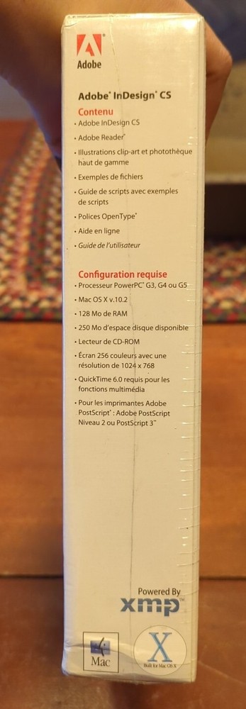 Adobe InDesign CS FRENCH VERSION Mac OS (Upgrade Version ~ NEW Sealed