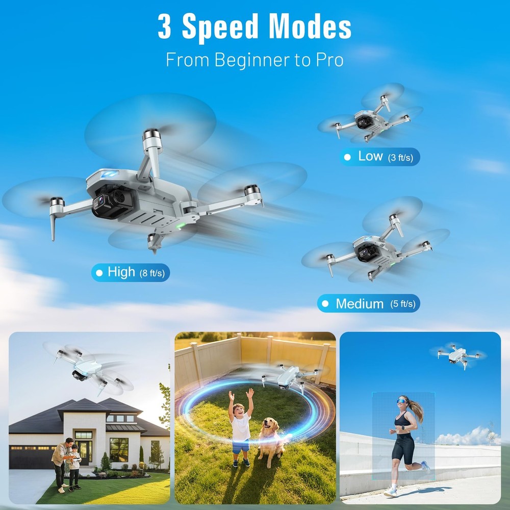 Drone with Camera, 2K HD FPV Drones for Adults, Mini Light blue