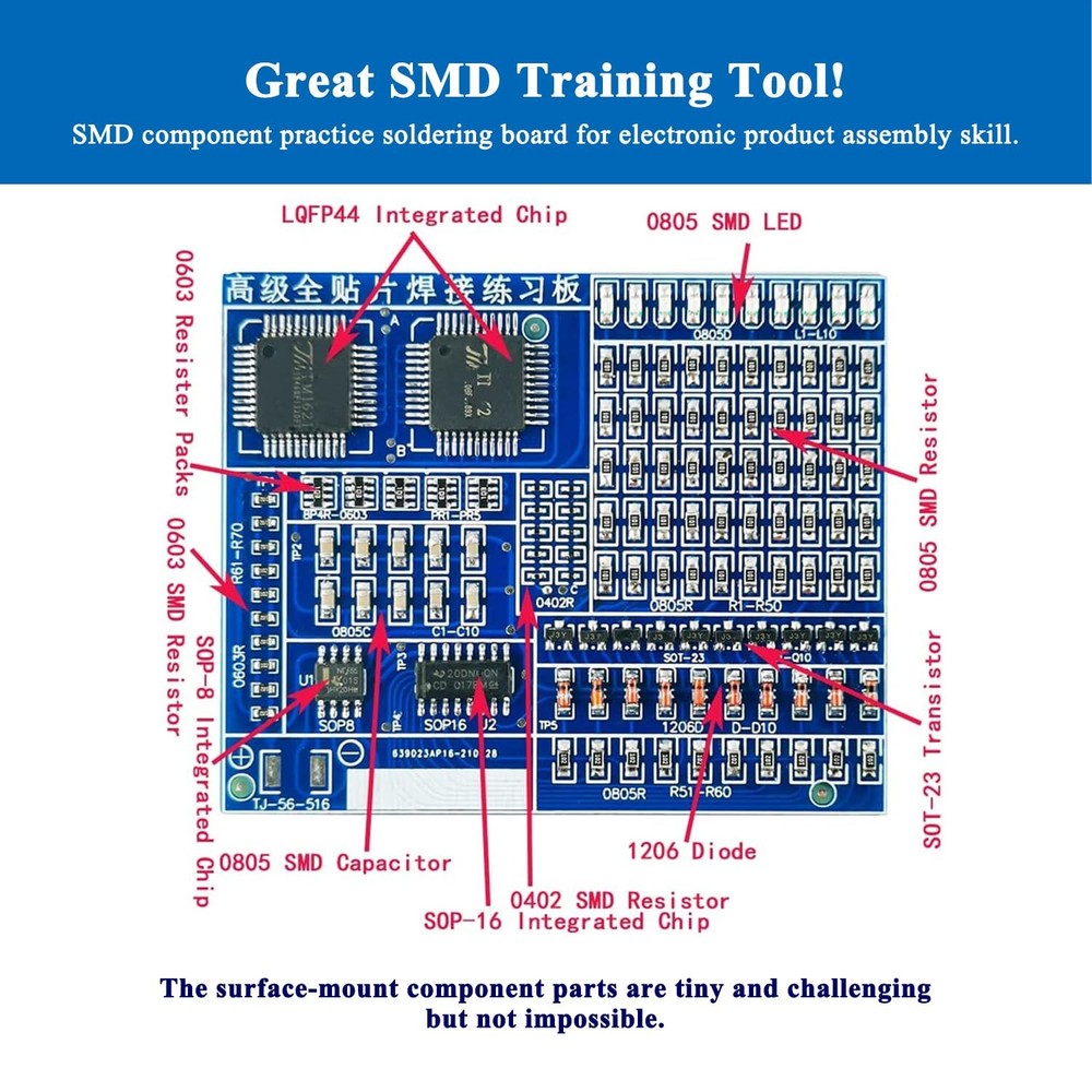 SMD/SMT Components Soldering Practice Board Electronic Project Kits DIY...