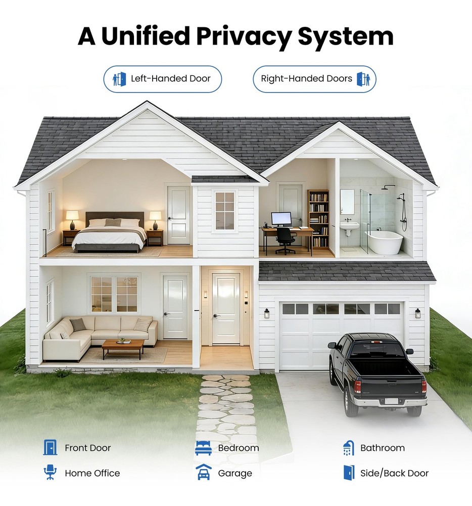 10 Pack Door Handles Privacy Door Levers, Wave Style Interior Door Knobs for ...