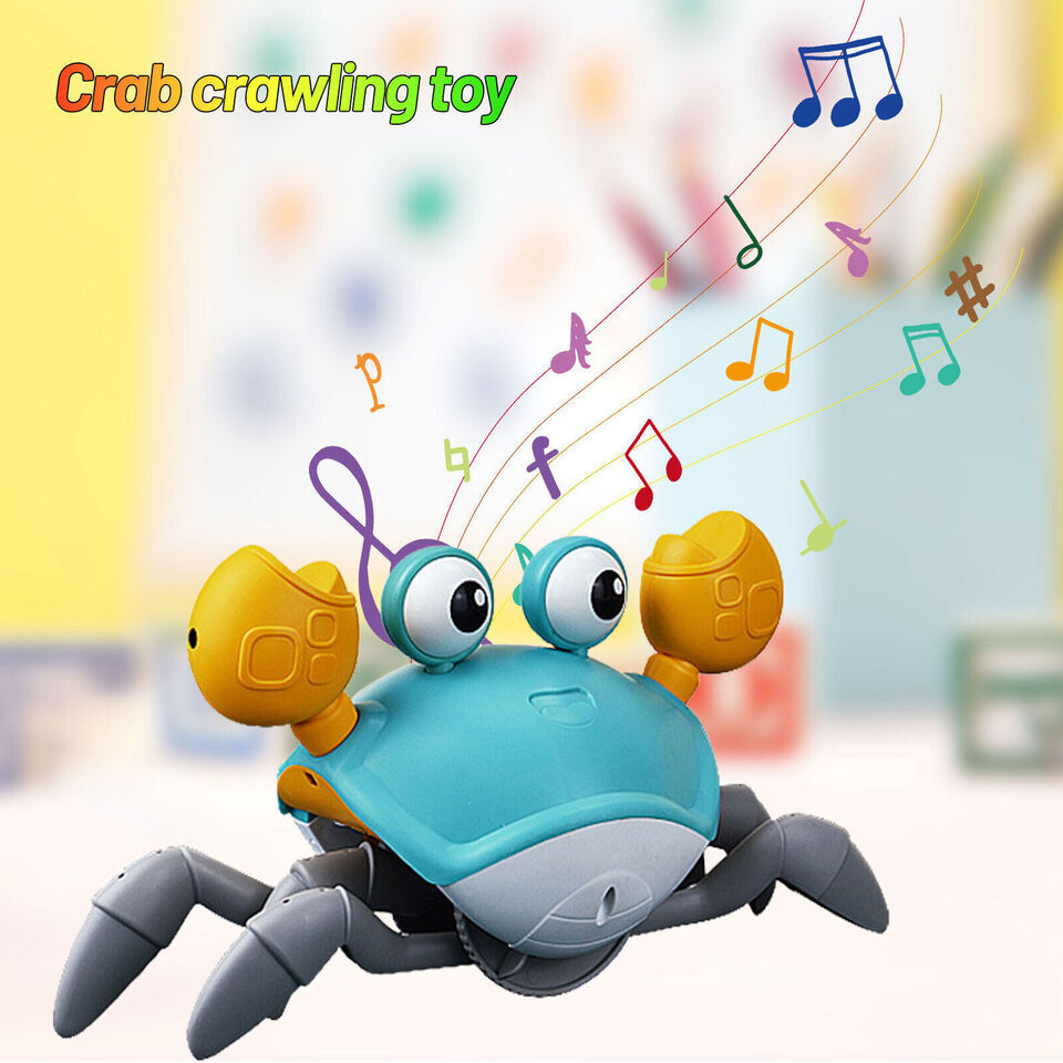 Hot Sensing Crawling Crab Baby Toy Light Projection Simulation Interactive Toys