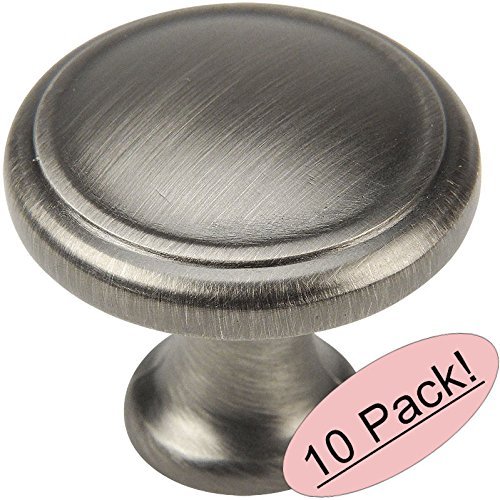 *10 Pack* Cosmas Cabinet Hardware Antique Silver Round Cabinet Knobs #5982AS