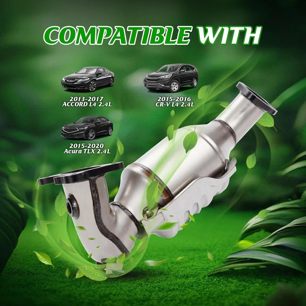 High Flow Front Catalytic Converter Kit Direct-Fit Honda Accord 2013-2017 2.4...