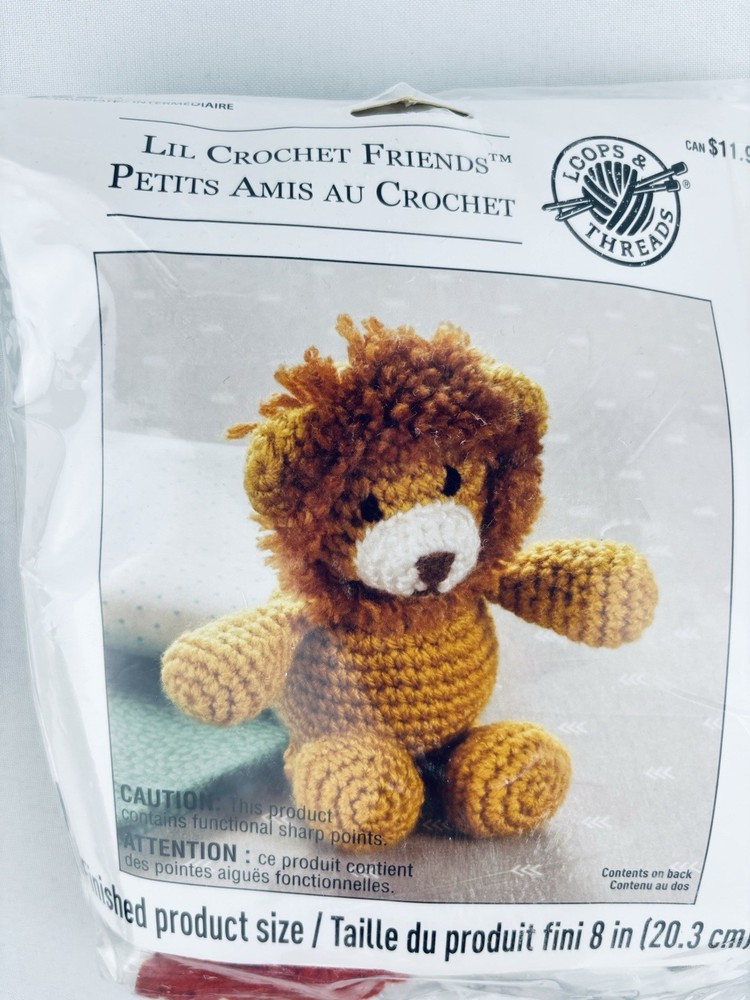 Loops & Threads Lil Crochet Friend Kit ~ Lion~ Intermediate Level - Read