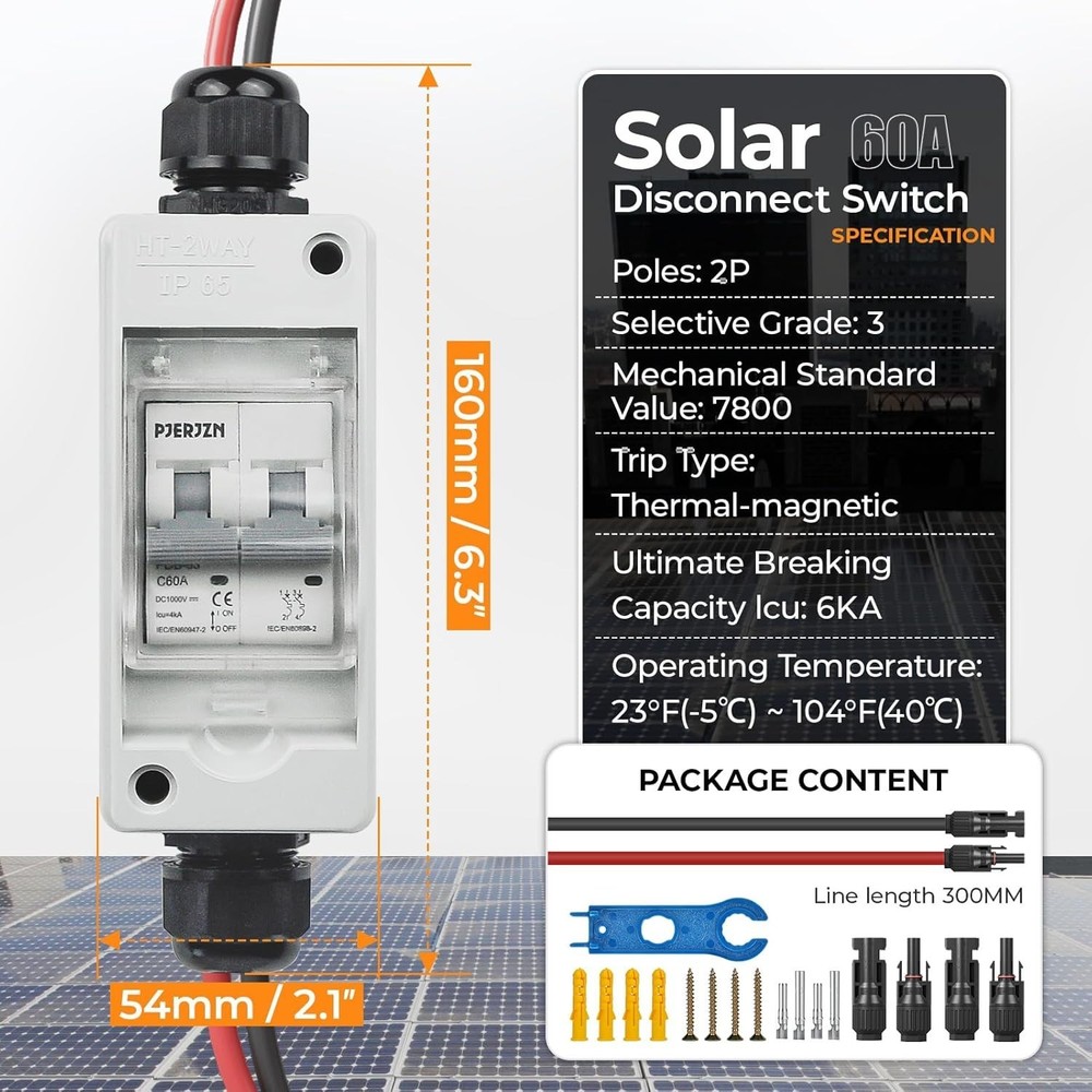 User-Friendly 60A Solar Disconnect Switch 1000V with Easy Installation Features