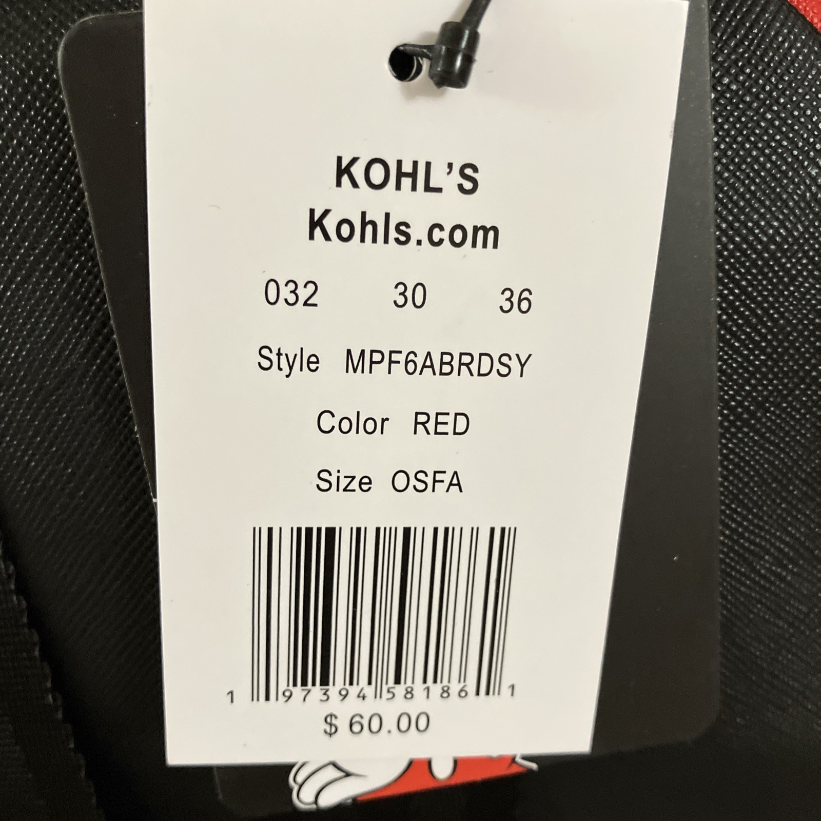 Disney's Mickey Mouse All Over Print Red & White with 3D Ears Mini Backpack-NWT