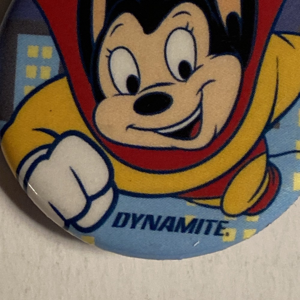 Mighty Mouse Button Pinback Dynamite Comics Superhero FREE SHIPPING