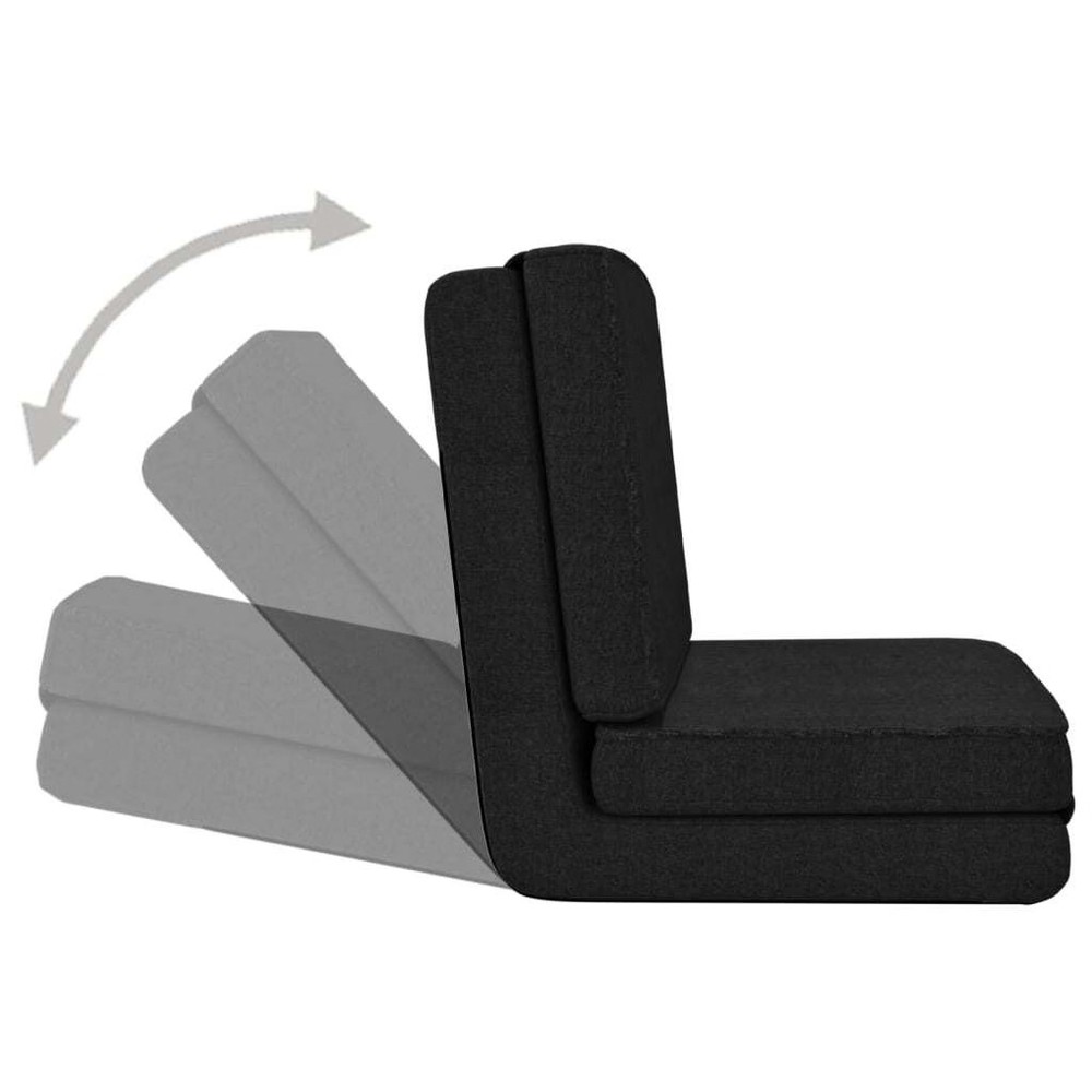Floor Chair Black Polyester, metal, foam Compact Foldable