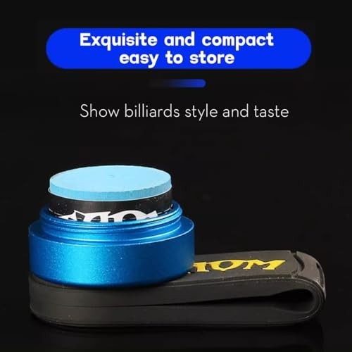 Round Magnetic Pool Chalk Holder - Mini Billiards Accessory Case & Tip Container