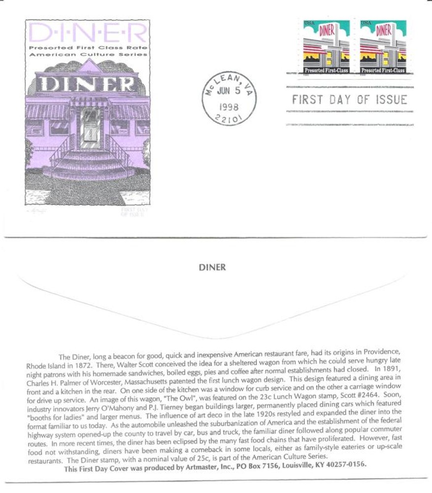 3208 ND Diner Coil Pair,  Artmaster, FDC