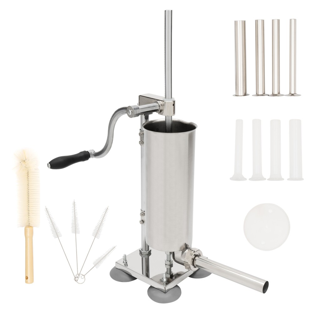 Homemade 8lbs 3.5L Vertical Sausage Stuffer Meat Filler Maker With 8pcs Tubes US