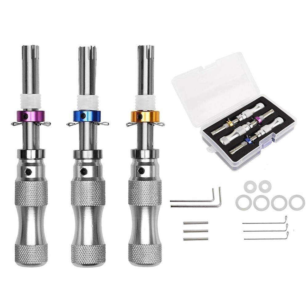 3Pcs 7 Pin Advanced Tubular Lock Tool Set For Padlock Hook Tool Seal Pick Puller