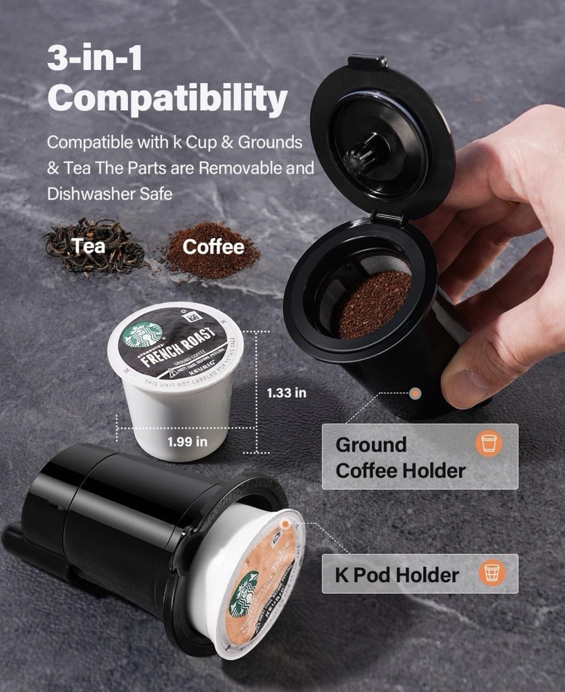 TWOMEOW Coffee Maker Hot Iced With Bold Setting,Single Serve Coffee Maker For