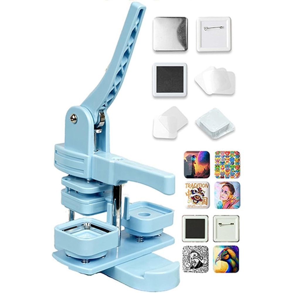 55MM/1.97" Square Button Maker Badge Button Press Machine DIY Fridge Magnet Pin
