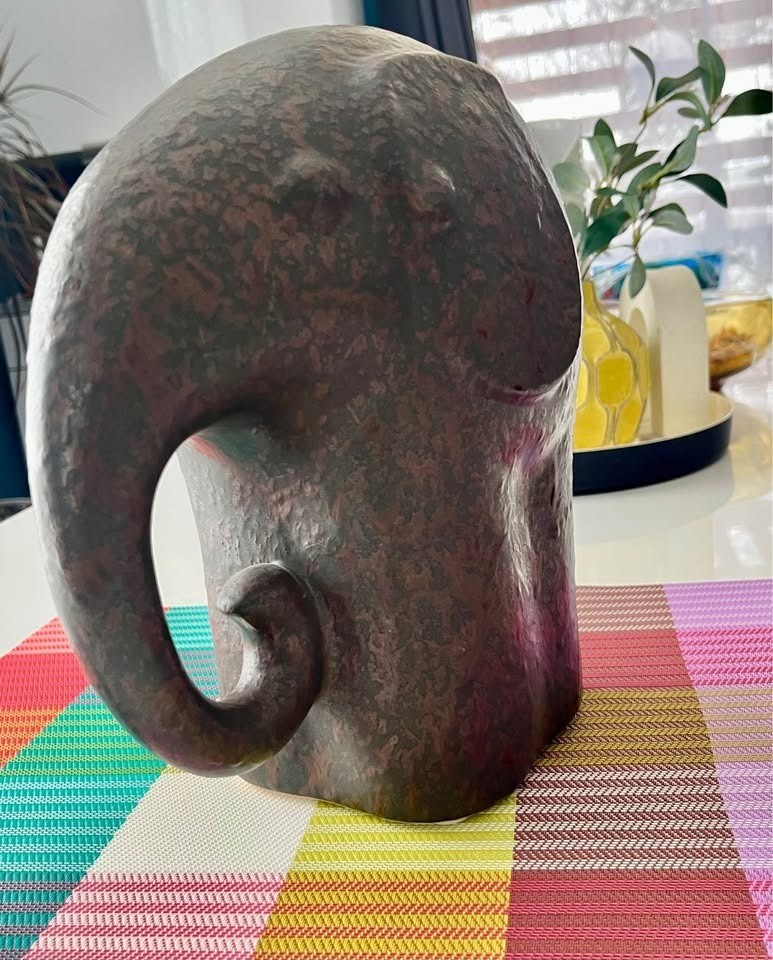 MCM Ceramic Minimalist Elephant Sculpture Vintage