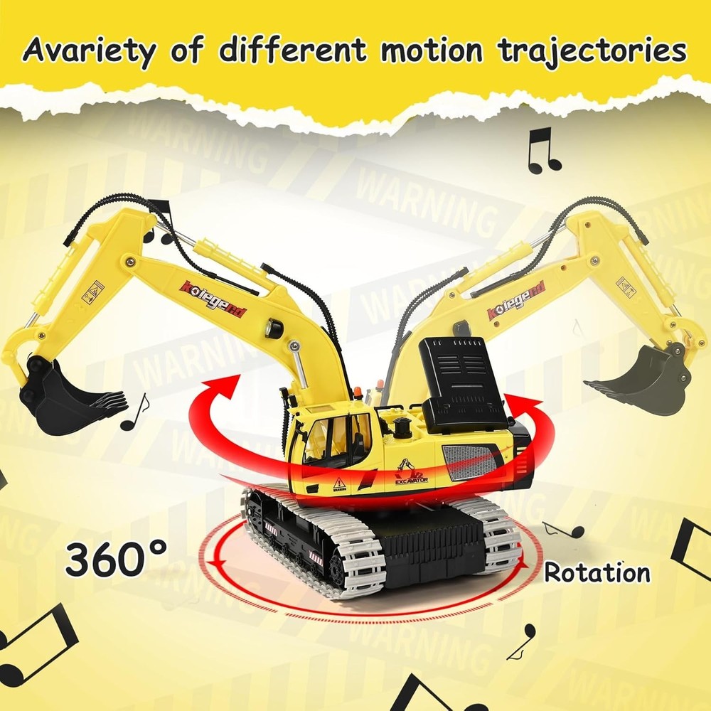 Full Function RC Excavator 16" - 11 Channel, Rechargeable Battery Power