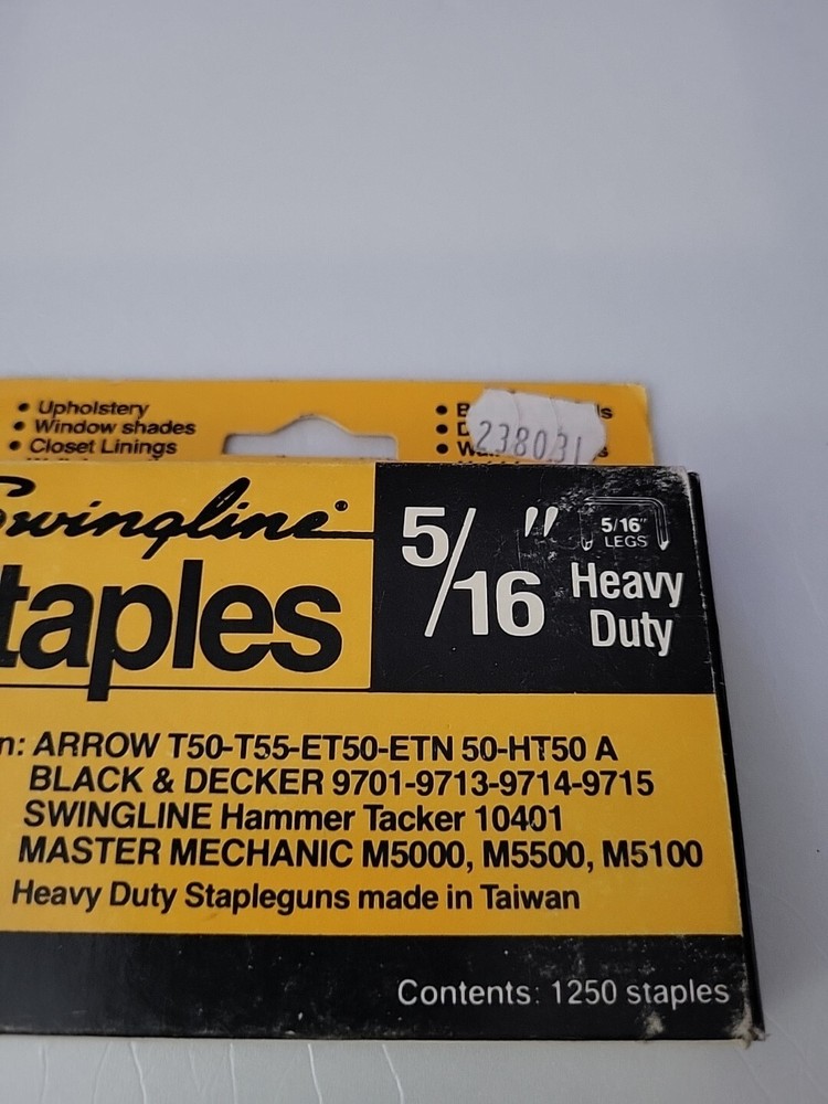 Swingline Staples 5/16" Heavy Duty Partial Box
