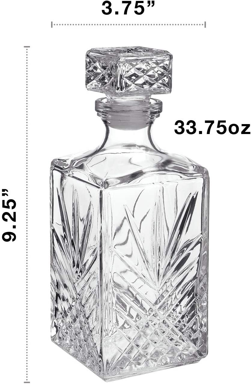 Bormioli Rocco Selecta Collection Whiskey Decanter, 33.75 oz, Clear