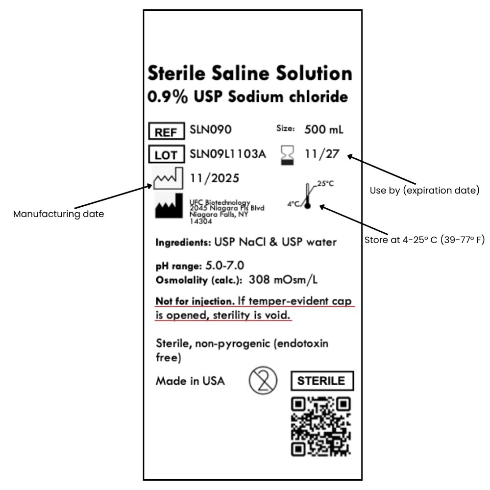 Dependable 0.9% Normal Saline Solution - Sterile USP, 2000 mL Total - Lab Ready