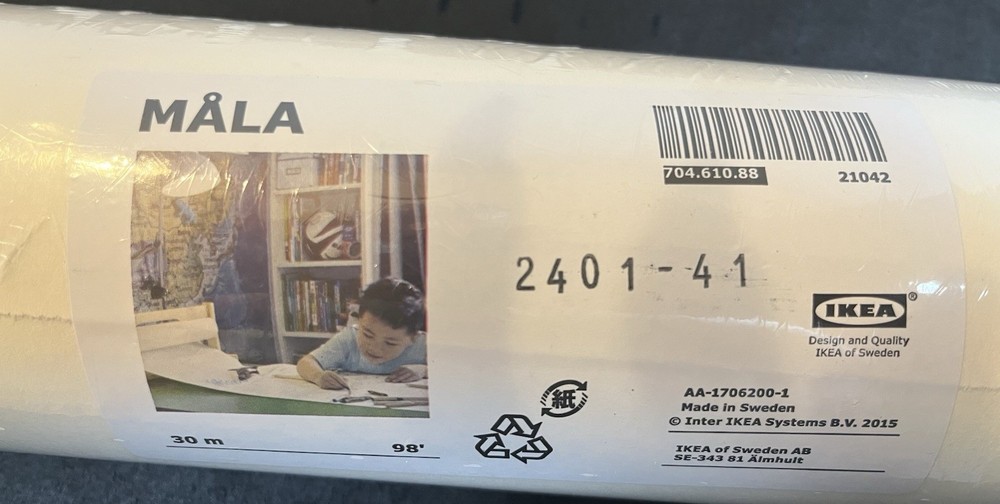 IKEA MALA Drawing Paper Roll 30m 98’