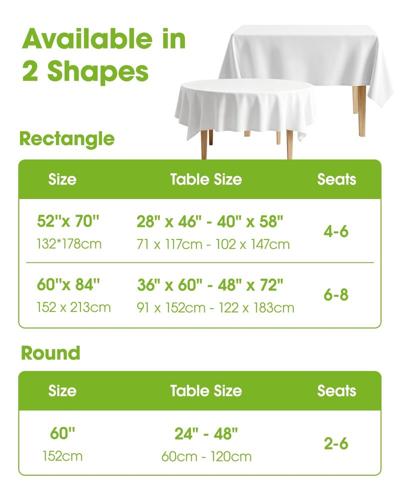 Pureegg Table Cloth for Rectangle Tables - Elegant Linen Mocha Tablecloth Resist