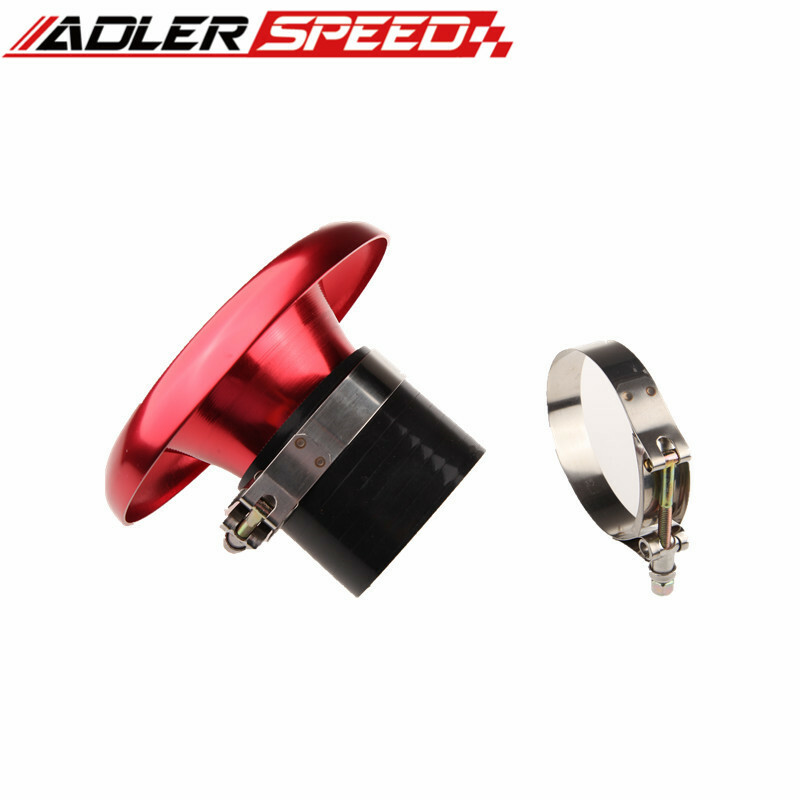 4" Universal Velocity Stack For Cold /Ram Engine Air Intake /Turbo Horn Red