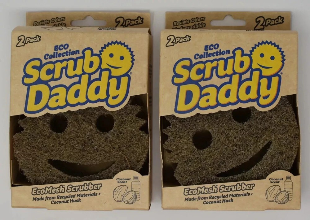 2- Scrub Daddy ECO Collection EcoMesh Scrubber 2 pack Coconut Scent