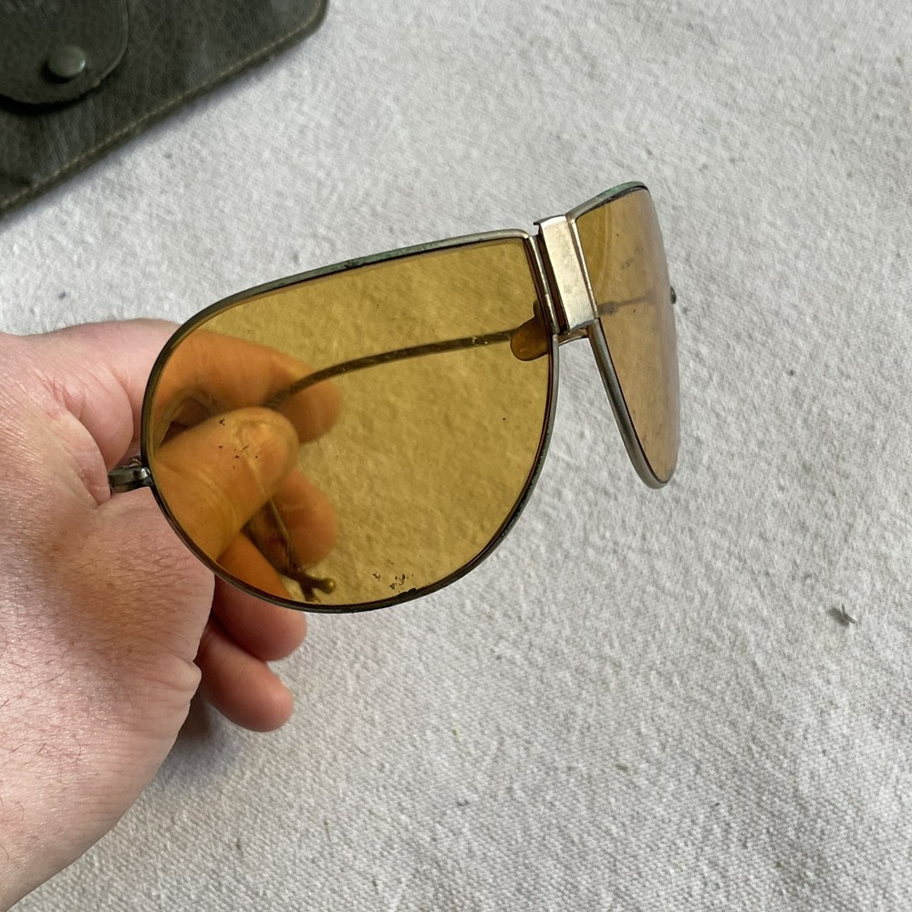 WWII WW2 GPO USN 1945 Foldable Pilot Aviator Glasses w/ Case Navy US Military