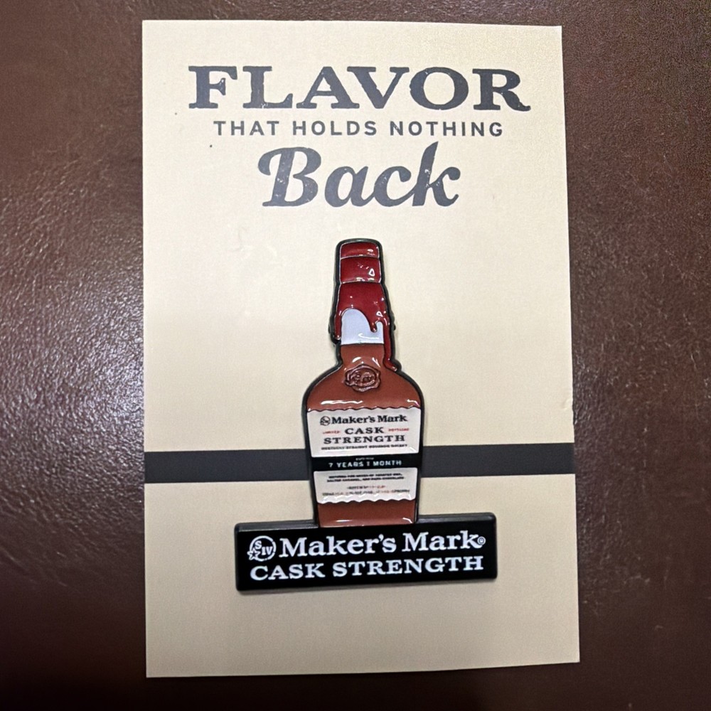 RARE Makers Mark Bourbon Whiskey Enamel Lapel Pin Cask Strength ￼￼