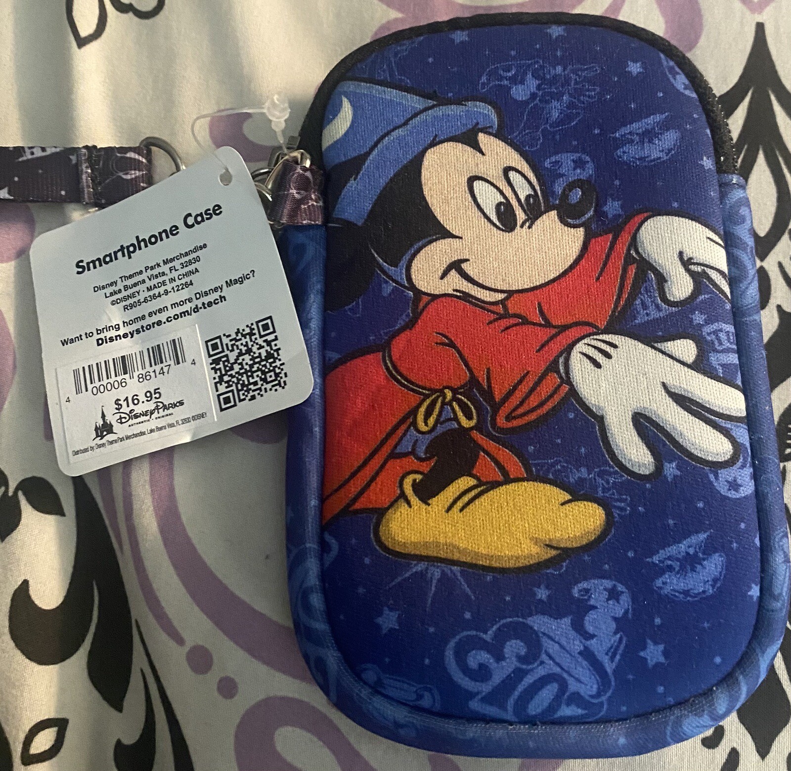 Disney Parks 2013 Mickey Mouse Sorcerer Smartphone Case Wristlet D Tech Runs Sml